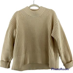 Wool Cashmere Waffle Square Sweater